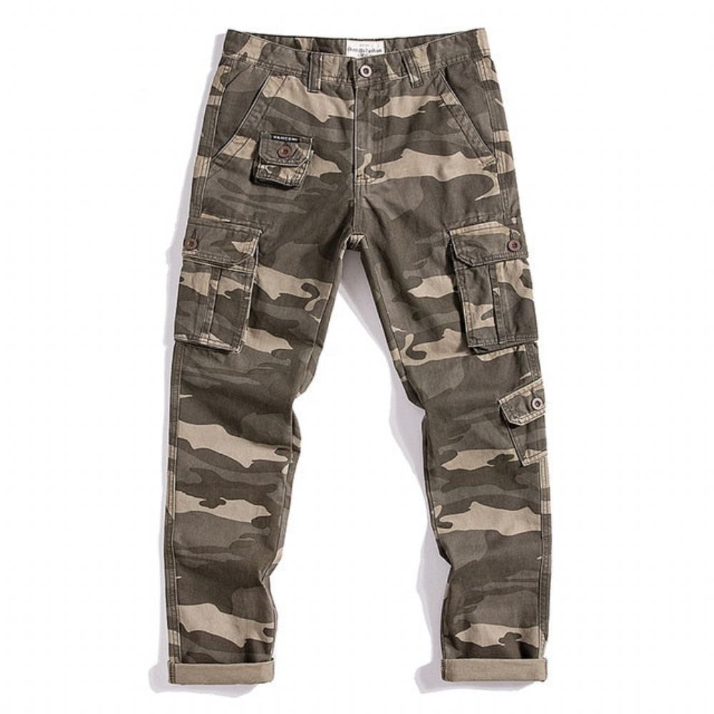 Miesten Housut Suunnittelija Cotton Camo Cargo Pants