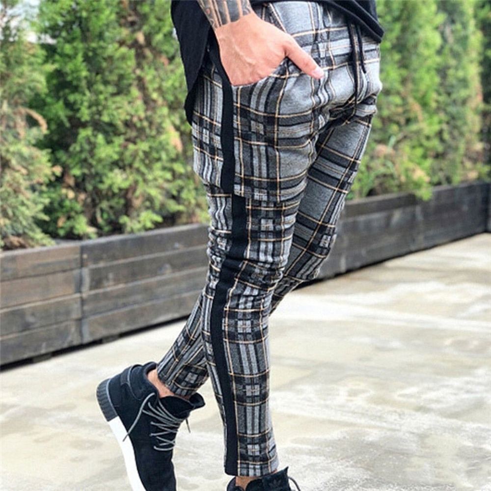 Vogue Vintage Plaid Pencil Housut