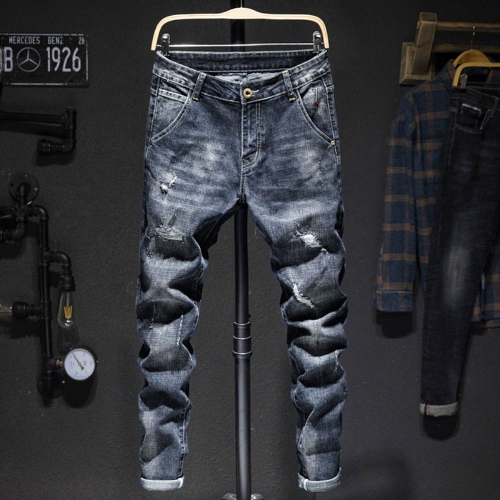 Stretch Slim Fit Distressed Farkut