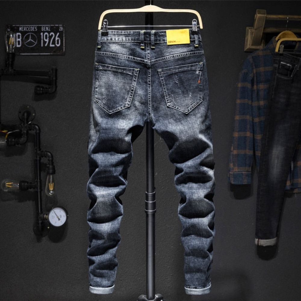 Stretch Slim Fit Distressed Farkut