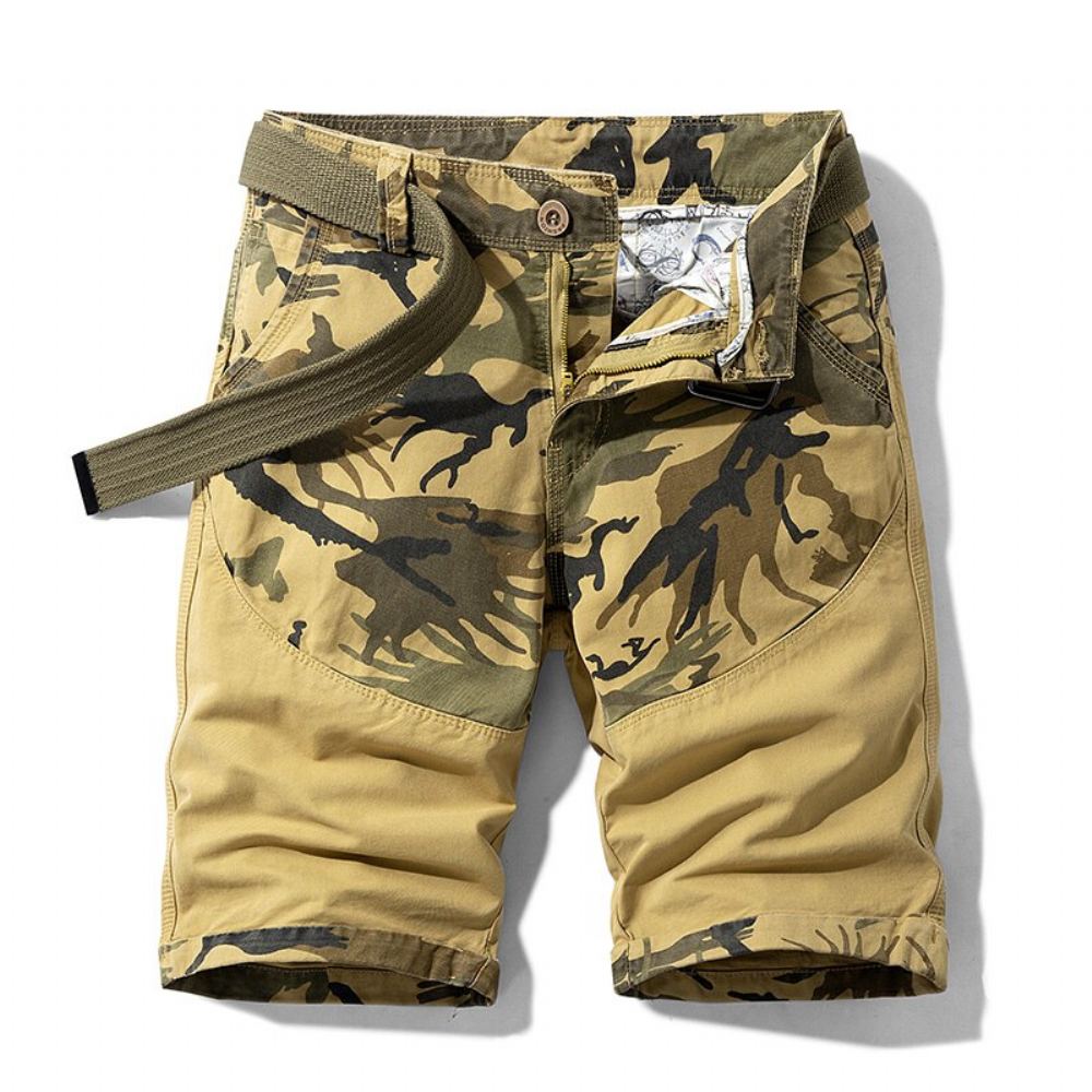 Miesten Shortsit Half Camouflage Loose Cargo Short