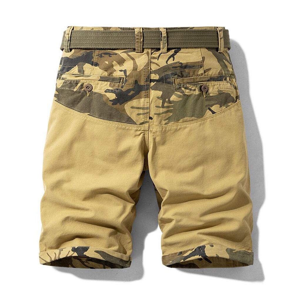 Miesten Shortsit Half Camouflage Loose Cargo Short