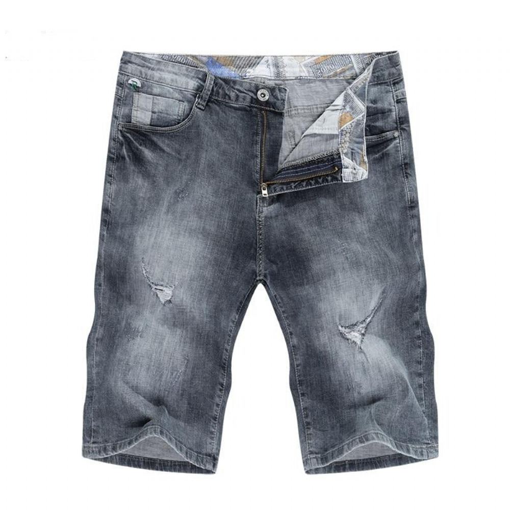 Miesten Shortsit Revitty Elastinen Regular Fit Denim Short