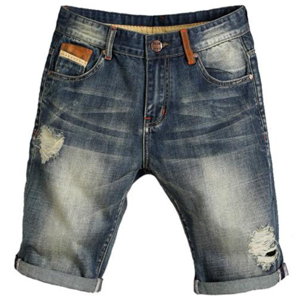 Shortsit Miesten Hole Jeans Löysät Cowboy-shortsit