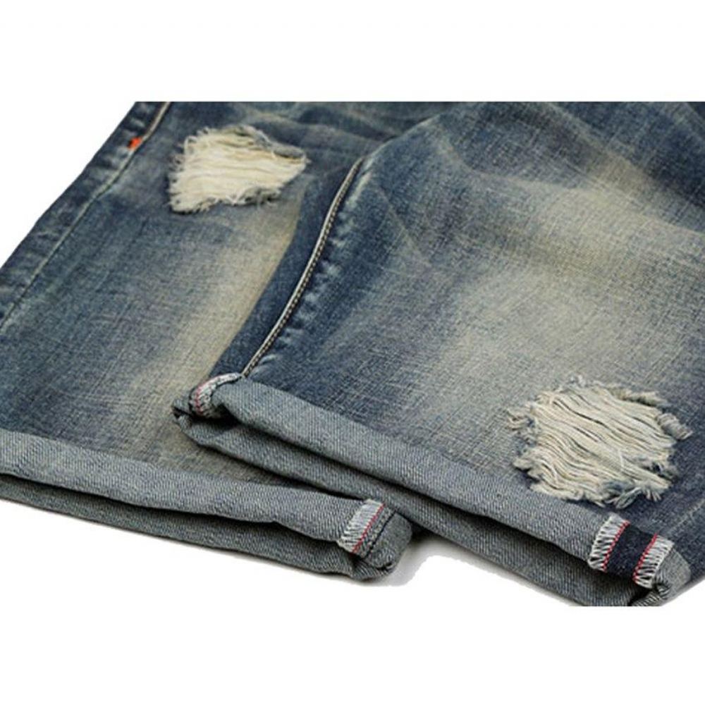 Shortsit Miesten Hole Jeans Löysät Cowboy-shortsit